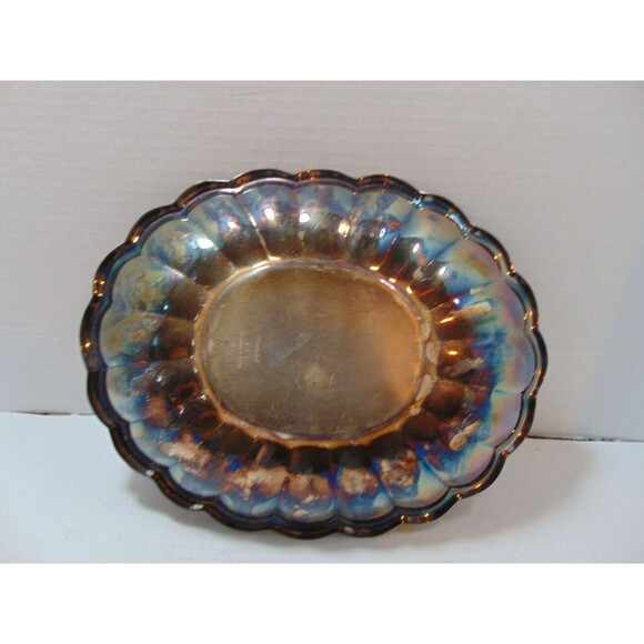 Reed & Barton #113 Holiday Pattern Oval Scallop Silverplate 10.5" Serving Dish - Picture 4 of 9